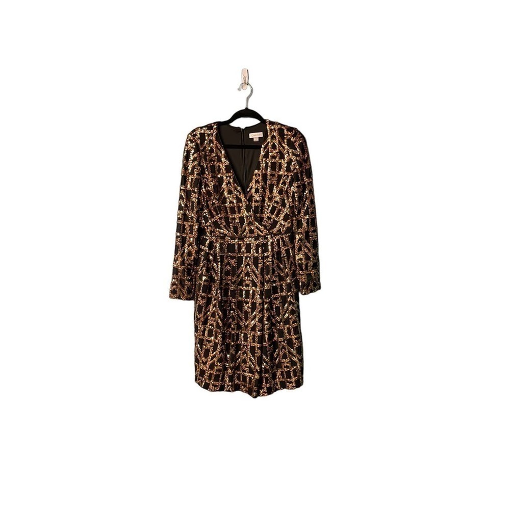 Calvin Klein Black &‎ Gold Sequin Cocktail Dress Size 6